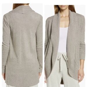 Barefoot Dreams Bamboo Chic Lite Circle Cardigan Sweater in Taupe Womens XS/S